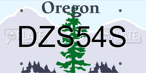 DZS54S Oregon License Plate