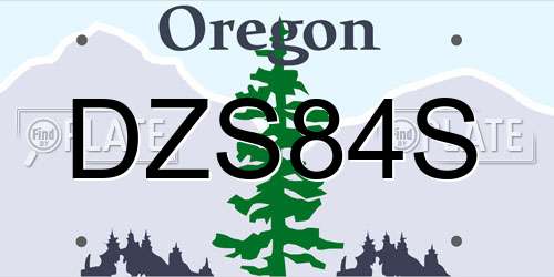 DZS84S Oregon License Plate