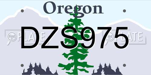 DZS975 Oregon License Plate