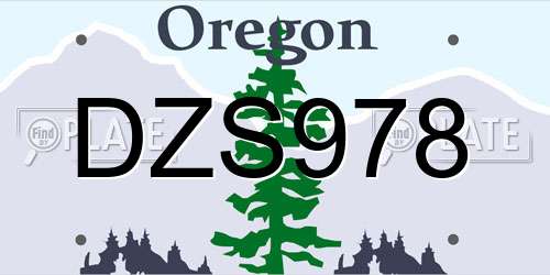 DZS978 Oregon License Plate