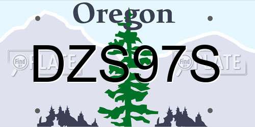 DZS97S Oregon License Plate