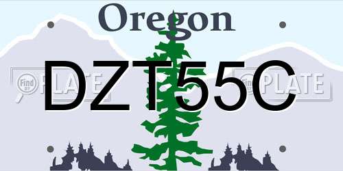 DZT55C Oregon License Plate