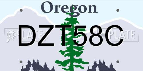 DZT58C Oregon License Plate