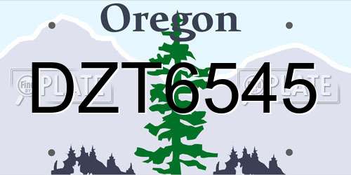 DZT6545 Oregon License Plate