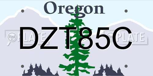 DZT85C Oregon License Plate