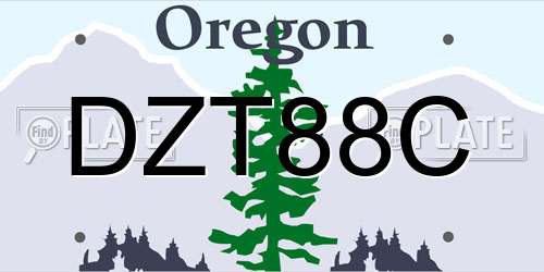 DZT88C Oregon License Plate