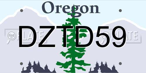 DZTD59 Oregon License Plate