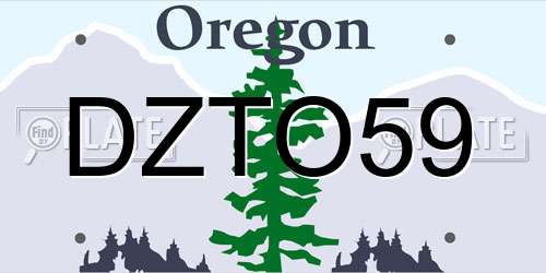 DZTO59 Oregon License Plate