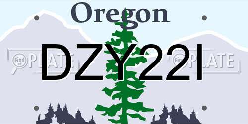 DZY22I Oregon License Plate