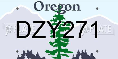 DZY271 Oregon License Plate