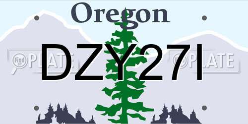 DZY27I Oregon License Plate