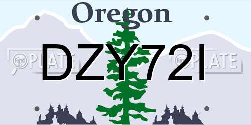 DZY72I Oregon License Plate