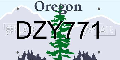 DZY771 Oregon License Plate