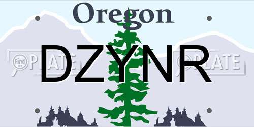 DZYNR Oregon License Plate