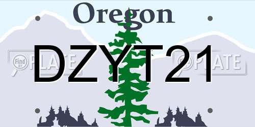 DZYT21 Oregon License Plate
