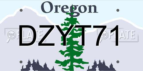 DZYT71 Oregon License Plate