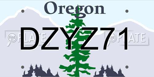 DZYZ71 Oregon License Plate