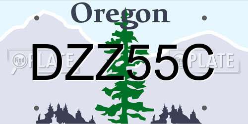 DZZ55C Oregon License Plate