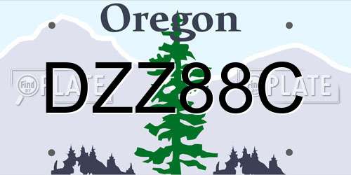 DZZ88C Oregon License Plate