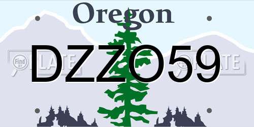 DZZO59 Oregon License Plate