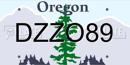 DZZO89 Oregon License Plate