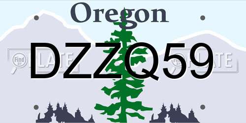 DZZQ59 Oregon License Plate