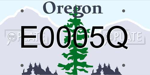 E0005Q Oregon License Plate
