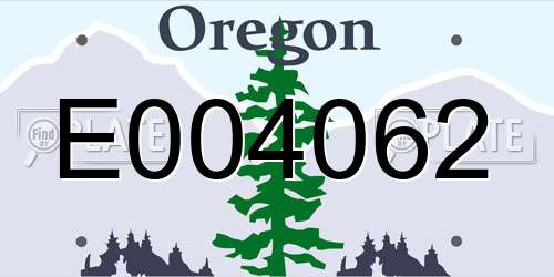 E004062 Oregon License Plate