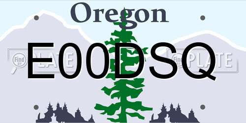 E00DSQ Oregon License Plate
