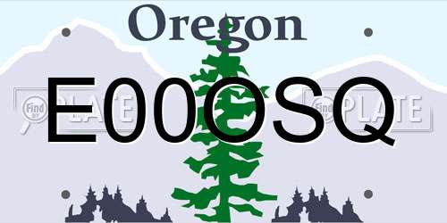 E00OSQ Oregon License Plate