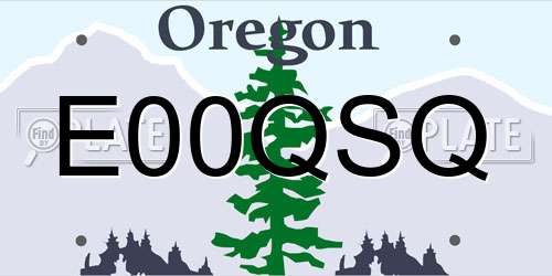 E00QSQ Oregon License Plate