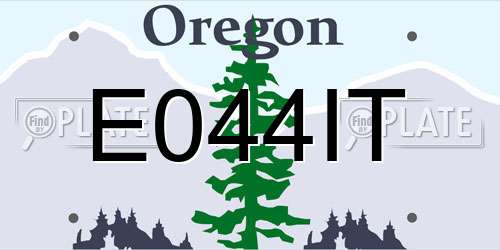 E044IT Oregon License Plate