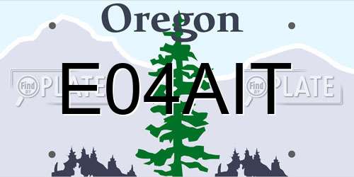 E04AIT Oregon License Plate