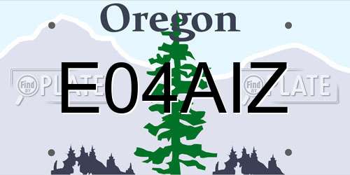 E04AIZ Oregon License Plate