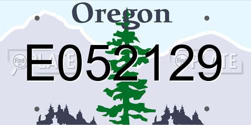 E052129 Oregon License Plate
