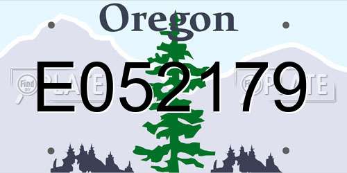 E052179 Oregon License Plate