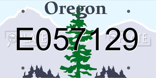 E057129 Oregon License Plate