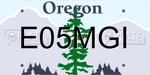 E05MGI Oregon License Plate
