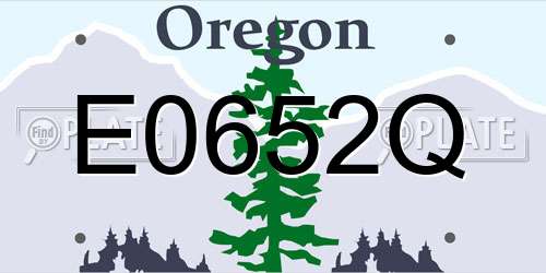 E0652Q Oregon License Plate
