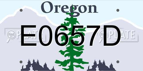 E0657D Oregon License Plate
