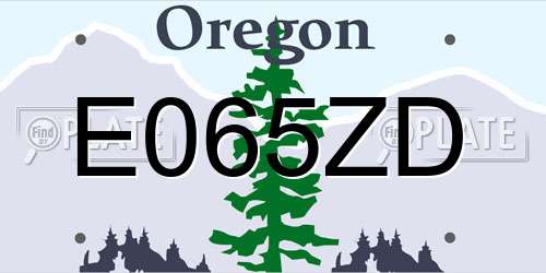 E065ZD Oregon License Plate