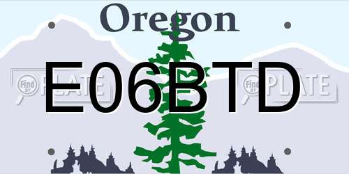 E06BTD Oregon License Plate