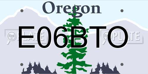 E06BTO Oregon License Plate