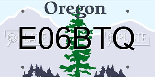 E06BTQ Oregon License Plate