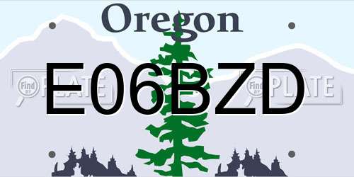 E06BZD Oregon License Plate