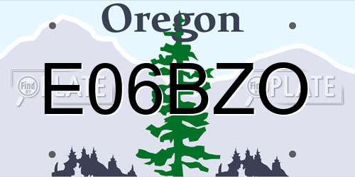 E06BZO Oregon License Plate