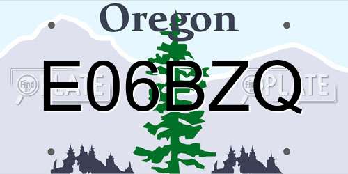 E06BZQ Oregon License Plate