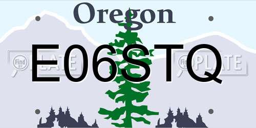 E06STQ Oregon License Plate