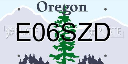 E06SZD Oregon License Plate