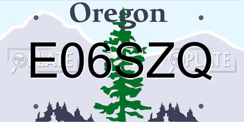 E06SZQ Oregon License Plate